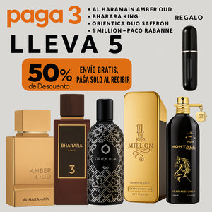 Kit 5 Perfumes para Hombre + Perfumero Gratis